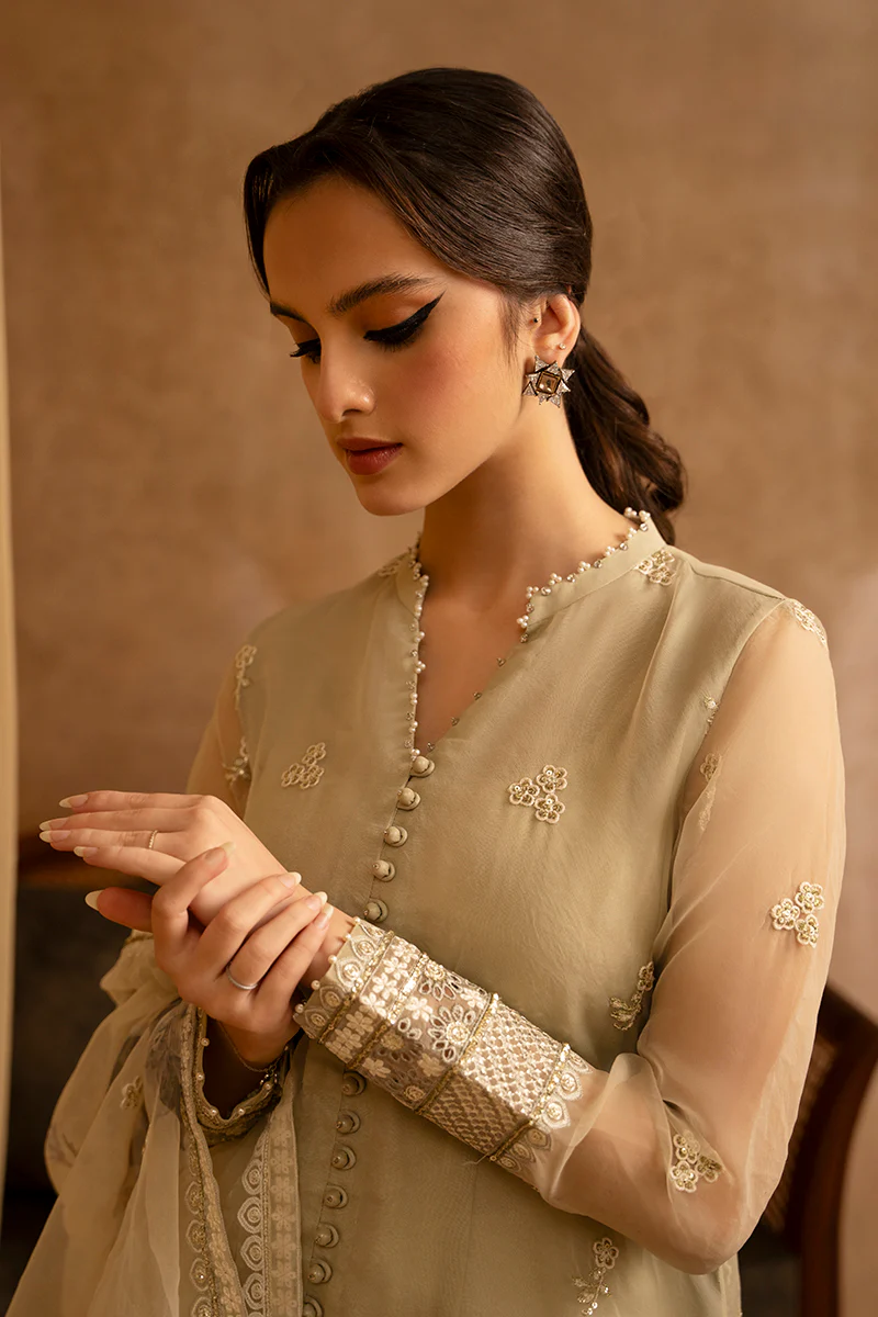 ISLAND FOSSIL-2 PIECE ORGANZA EMBROIDERED SUIT - Image 2