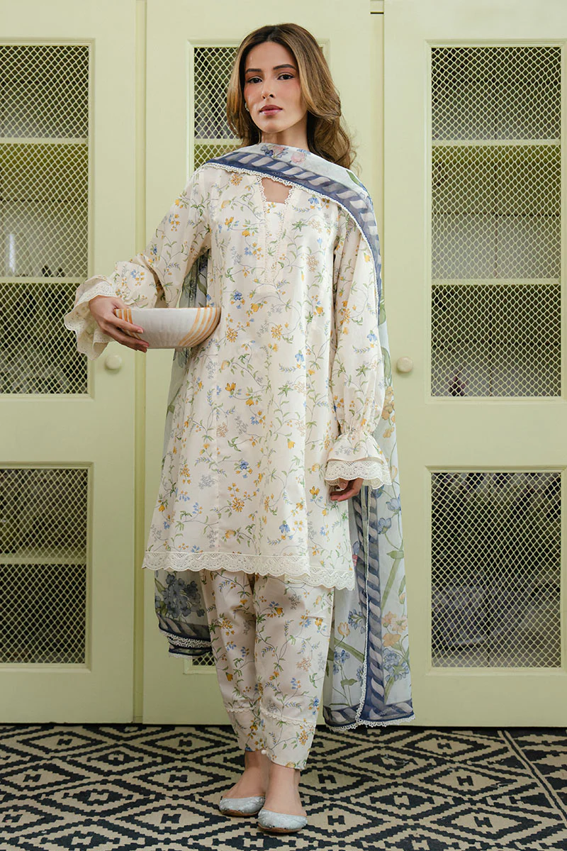 IVORY AURA-3 PC PRINTED LAWN SUIT - Image 6