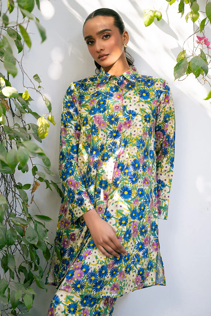 IVORY BLOOM-2 PIECE PRINTED LINEN SUIT - Image 4