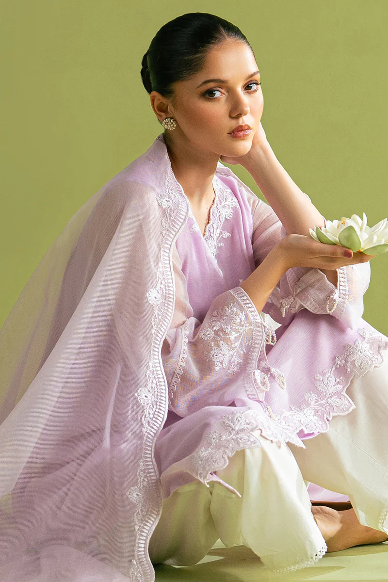 LAVENDER BLISS-2 PC (SHIRT & DUPATTA) - Image 3