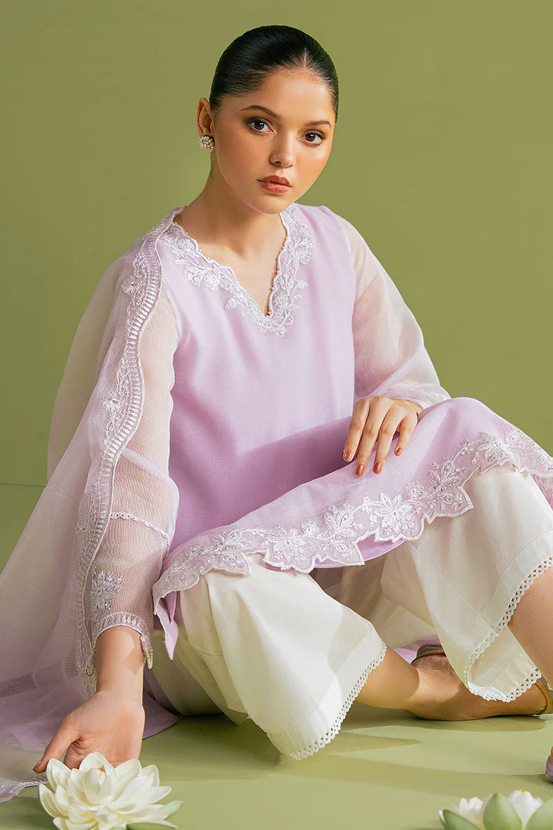LAVENDER BLISS-2 PC (SHIRT & DUPATTA) - Image 5