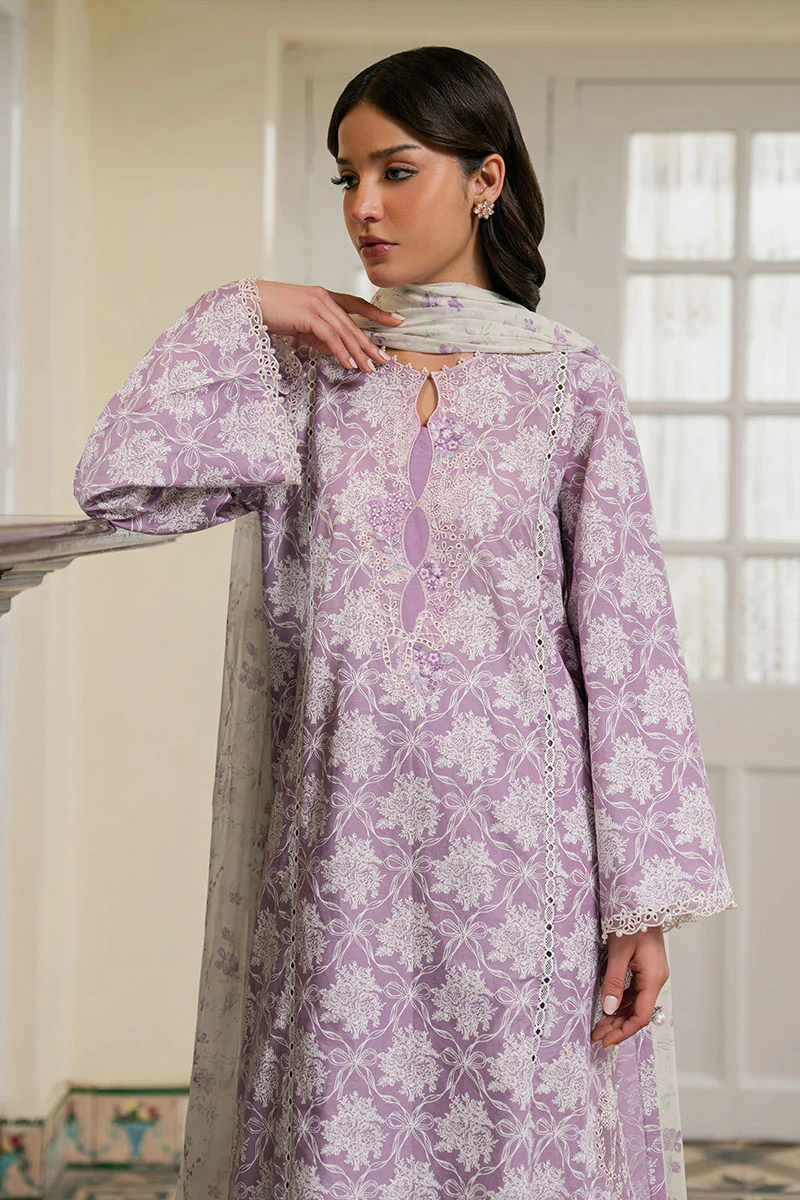 LAVENDER MUSE- 3PC EMBROIDERED LAWN SUIT - Image 2