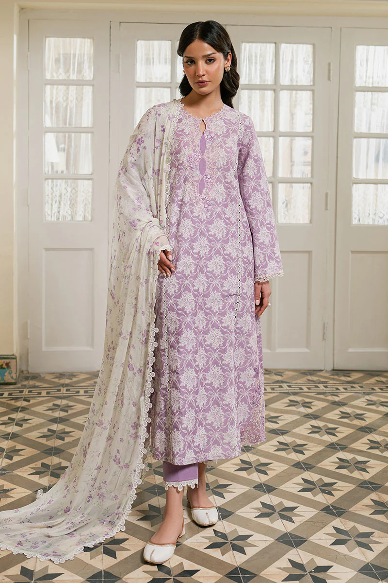 LAVENDER MUSE- 3PC EMBROIDERED LAWN SUIT - Image 4