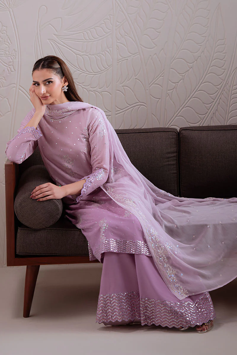 LAVENDER SWIRL-3PC (SHIRT, TROUSER & DUPATTA) - Image 2