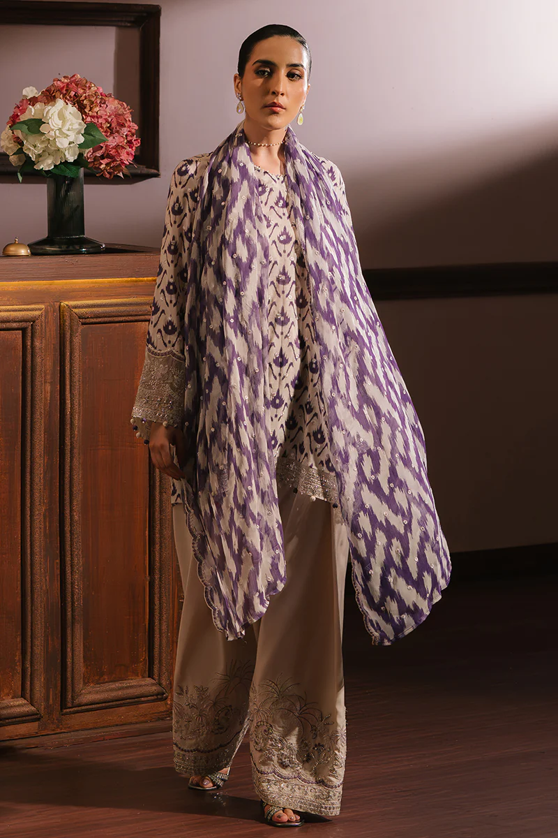 LEVENDER LUXE-3PC SILK EMBROIDERED SUIT - Image 7