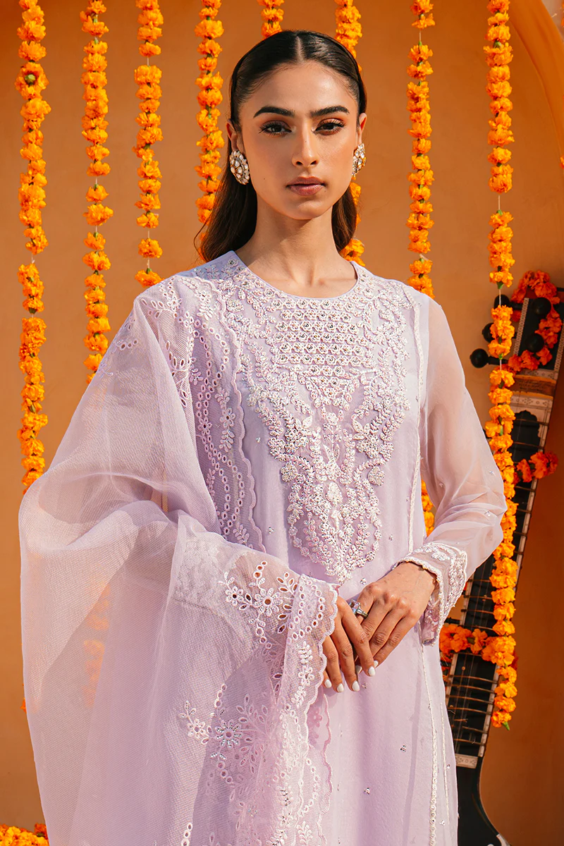 LILAC WHISPER-2 PIECE ORGANZA EMBROIDERED SUIT - Image 2