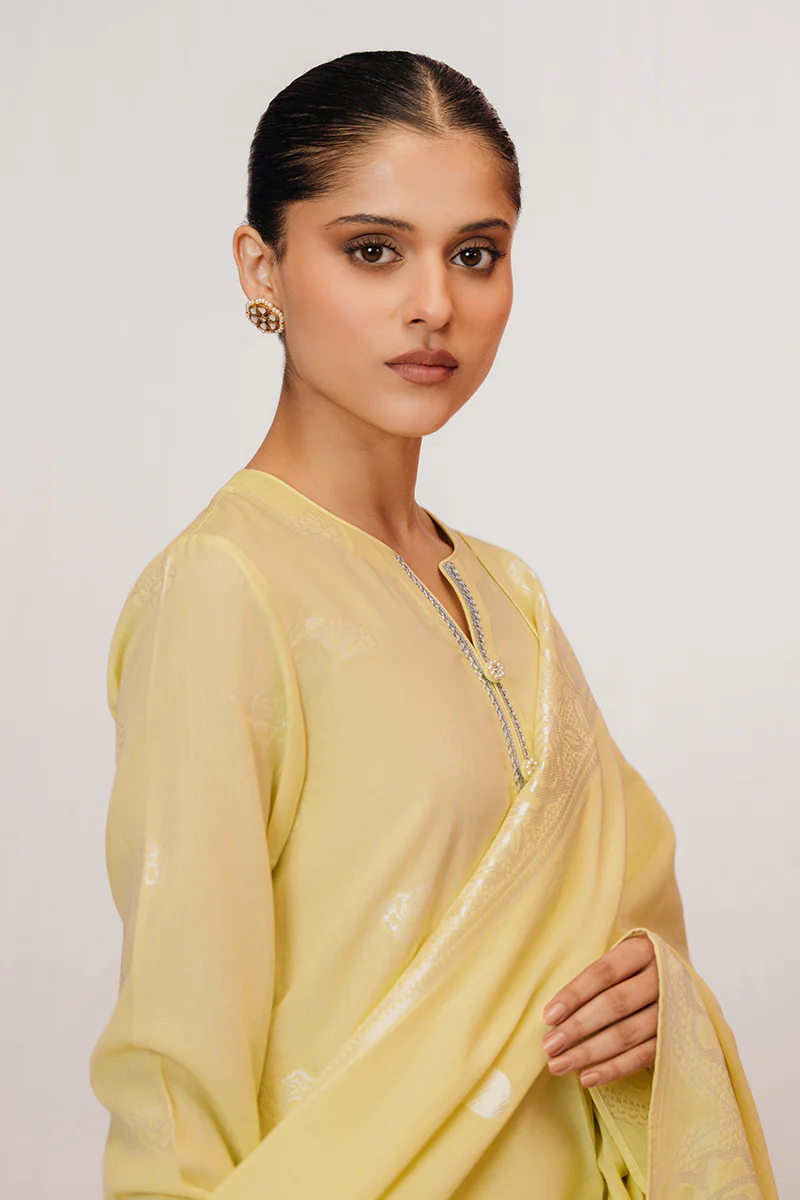 LIME GLADE-3 PIECE JACQUARD SUIT - Image 3