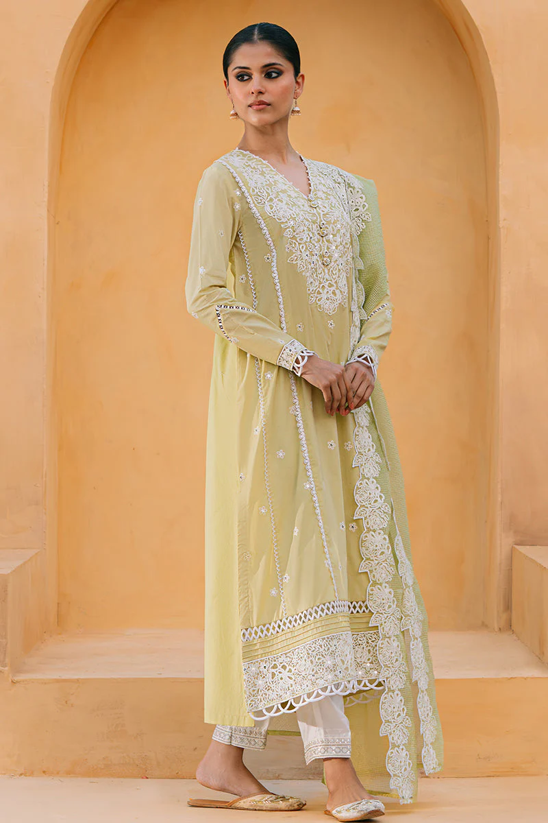 LIME WHISPER-2 PC (SHIRT & DUPATTA) - Image 5