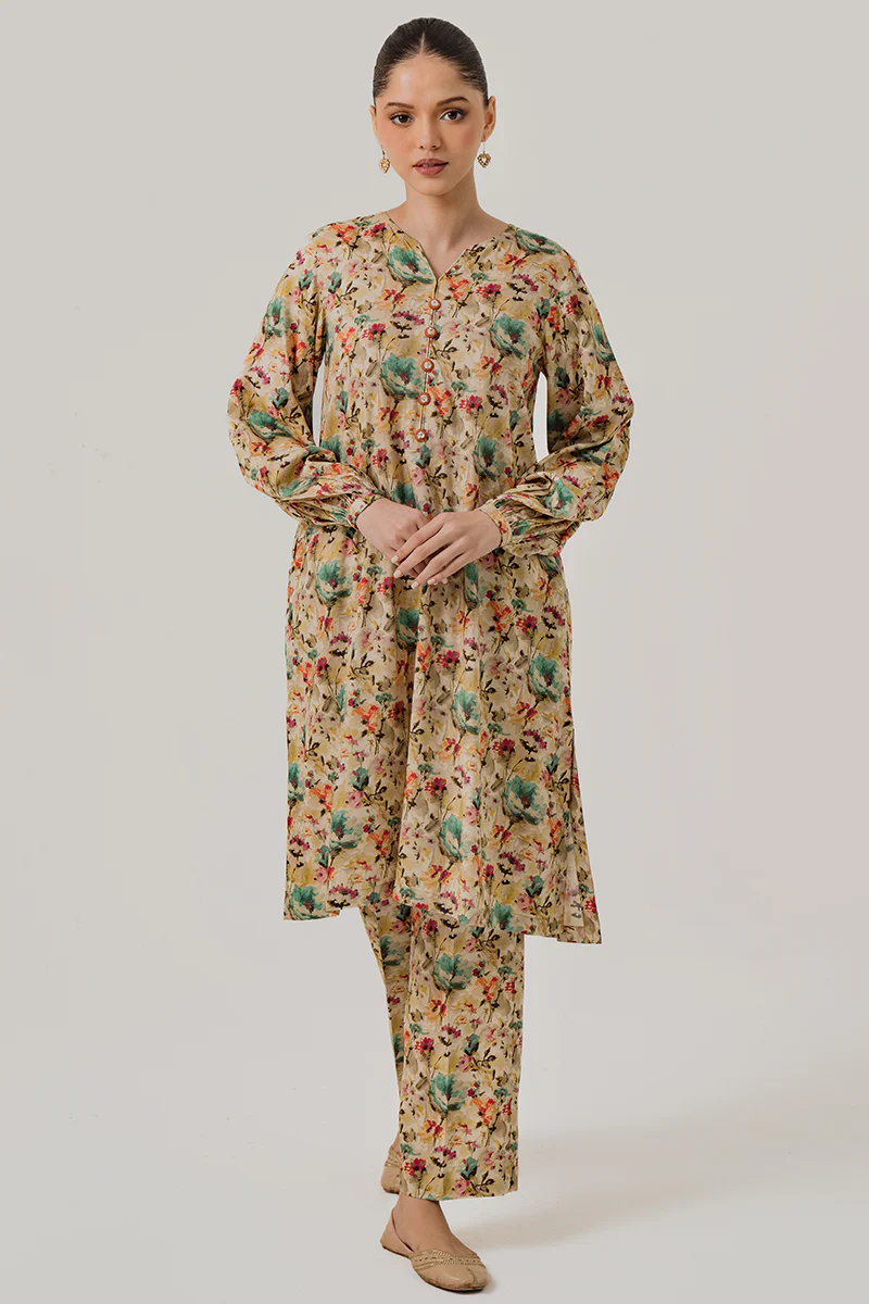 LOTUS BREEZE-2 PIECE LINEN PRINTED SUIT