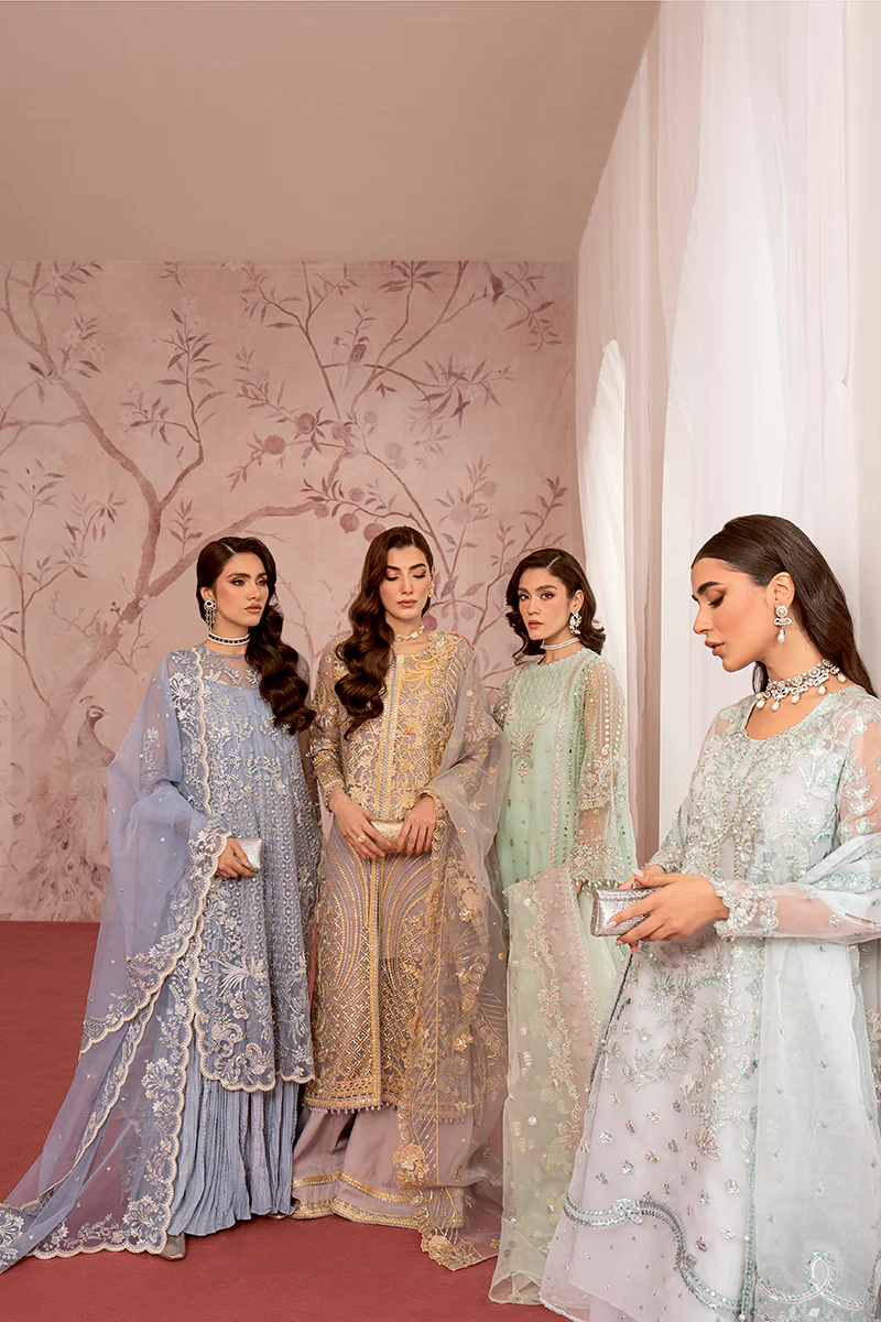 MAH-JABEEN-3PC ORGANZA EMBROIDERED PRET - Image 6
