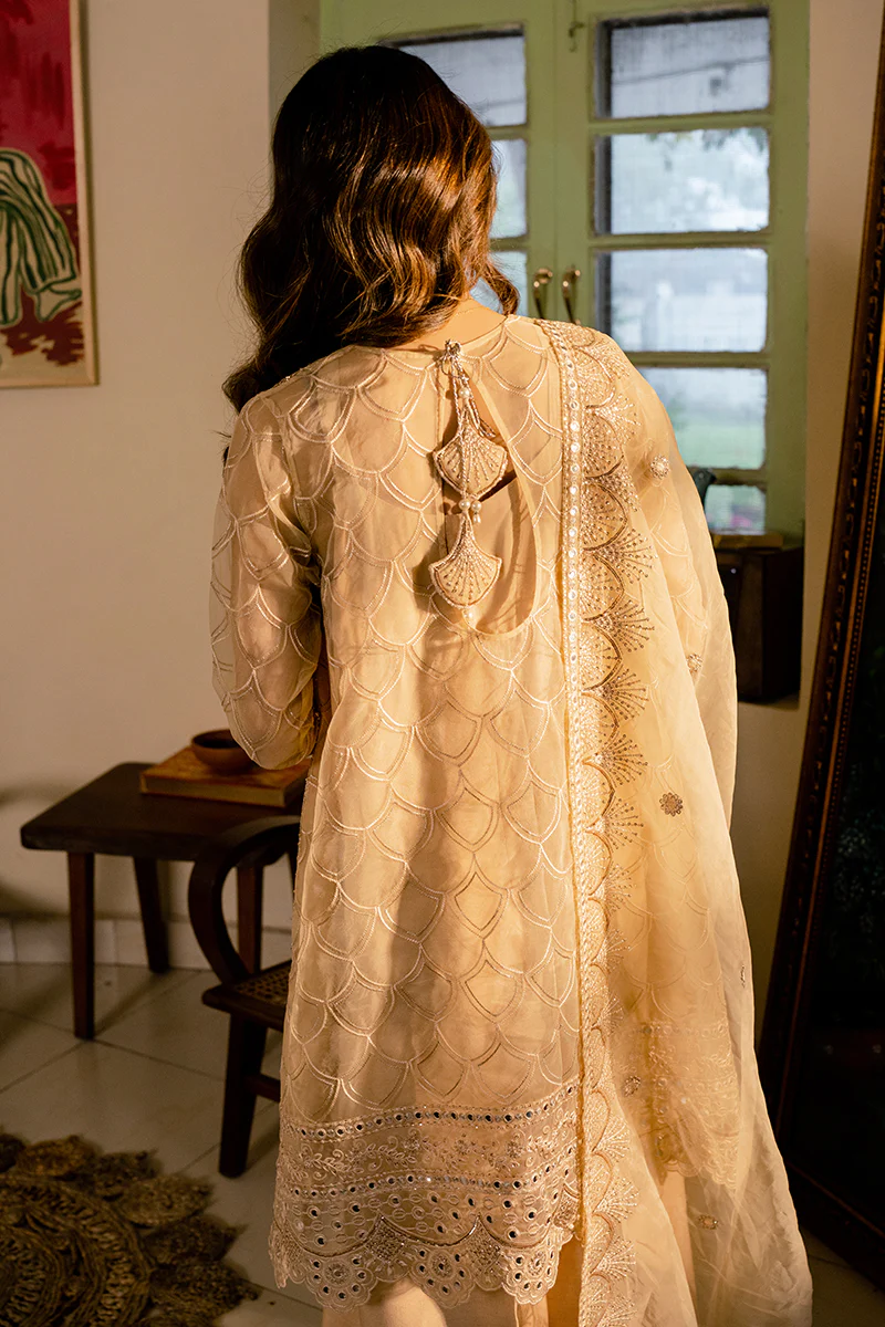 MAJESTIC ESSENCE-4PC ORGANZA EMBROIDERED SUIT - Image 4