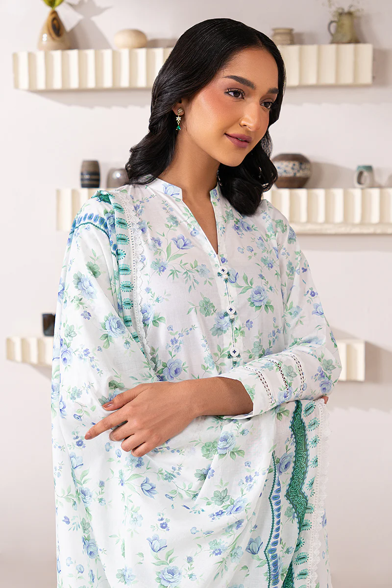 MAJESTIC WHITE-3 PIECE PRINTED LAWN SUIT - Image 4