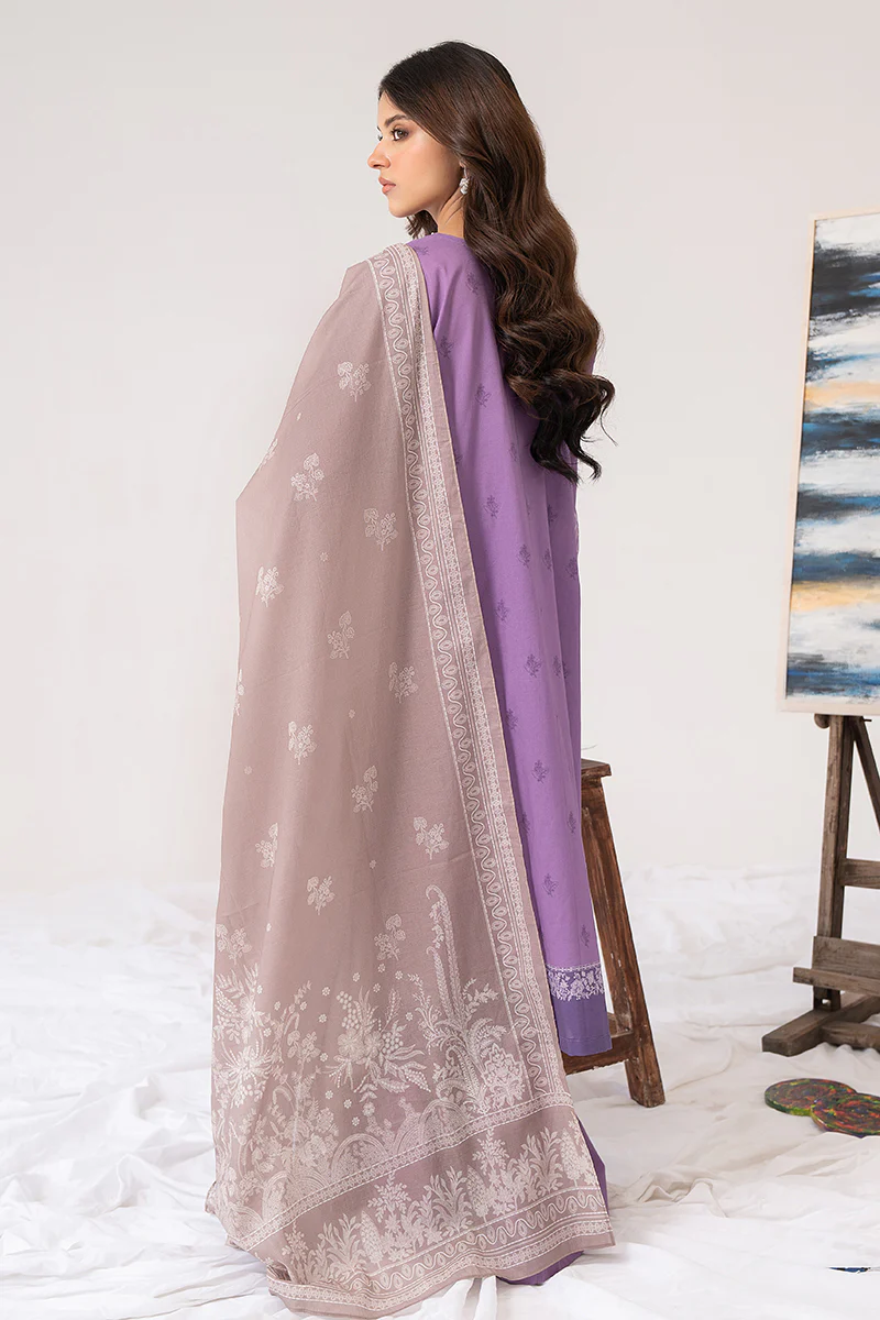 MAUVE GLINT-3PC PRINTED LAWN SUIT - Image 3