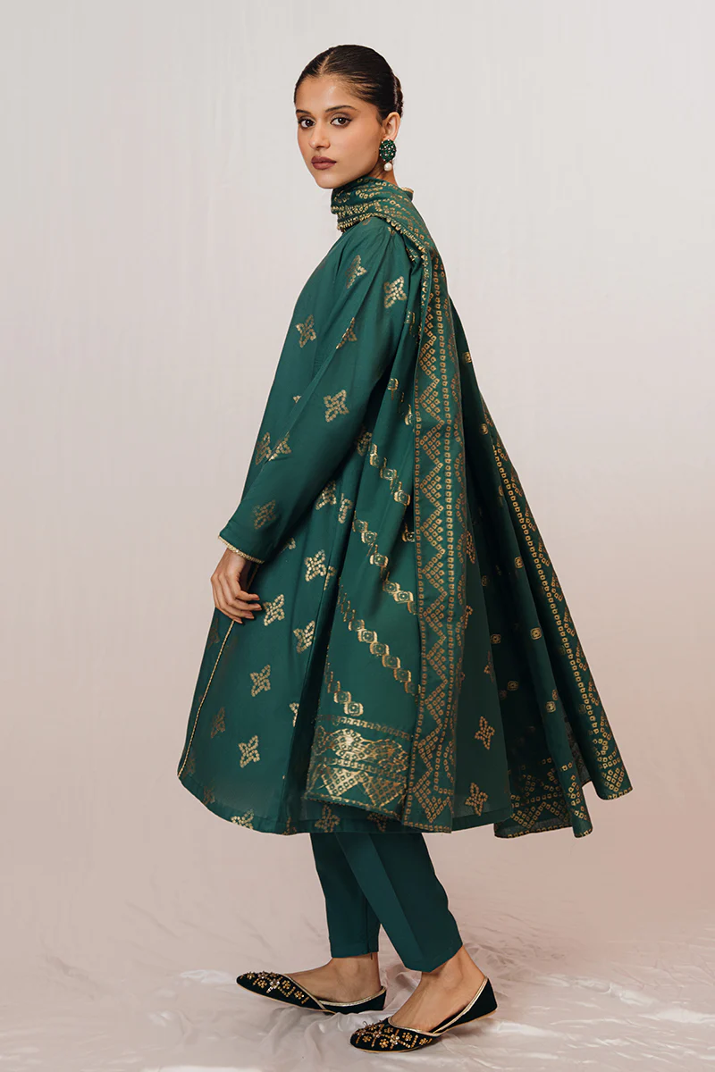 MEADOW GREEN-3 PIECE JACQUARD SUIT - Image 3