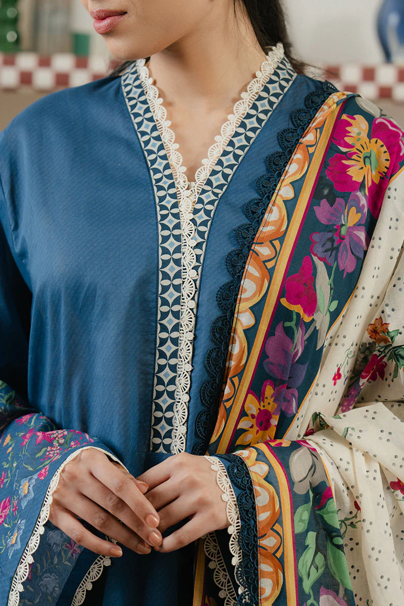 MIDNIGHT TIDE-3 PC PRINTED LAWN SUIT - Image 2