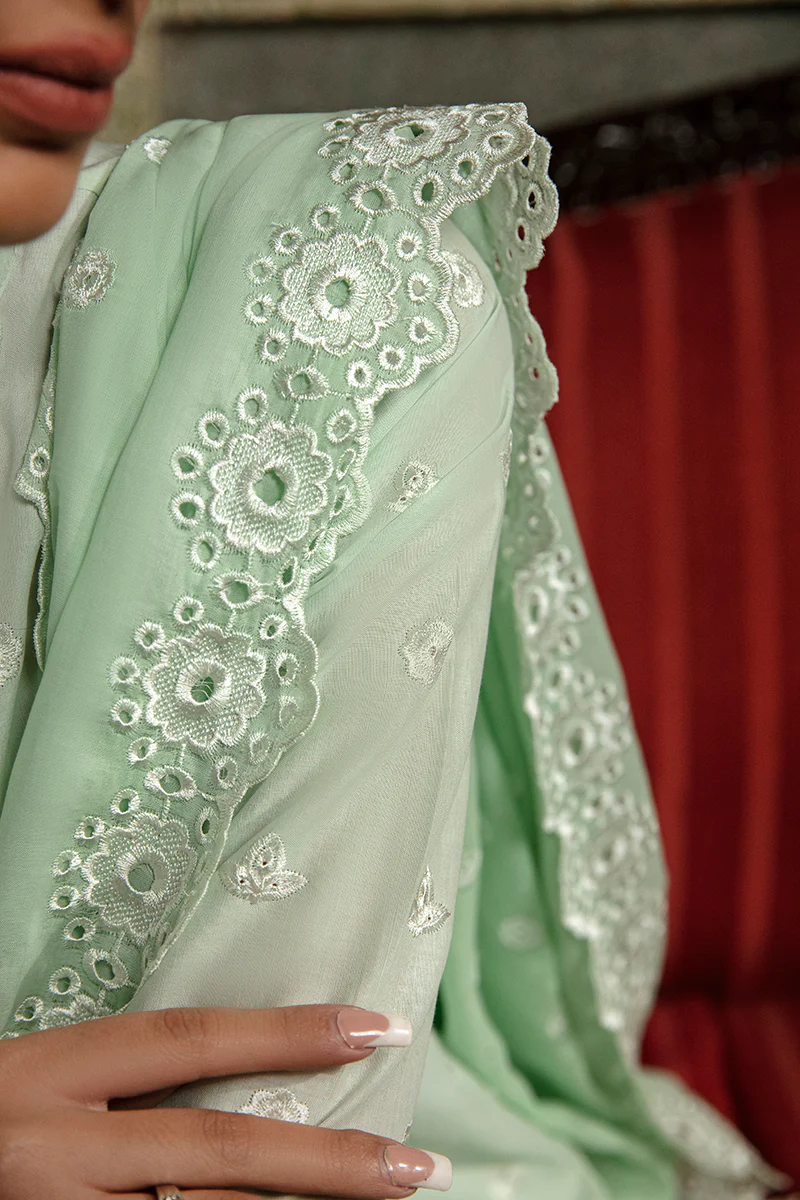 MINT VOYAGE-3PC CHIKANKARI LAWN SUIT - Image 7