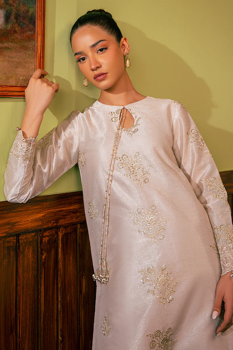 MISTY DOVE-4 PIECE EMBROIDERED ZARI SUIT - Image 4