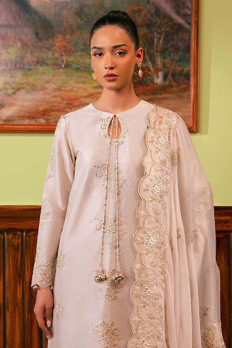 MISTY DOVE-4 PIECE EMBROIDERED ZARI SUIT - Image 5