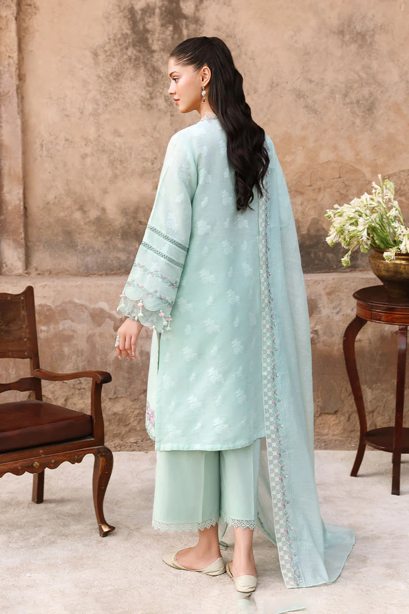 MISTY MINT-3PC EMBROIDERED LAWN SUIT - Image 7