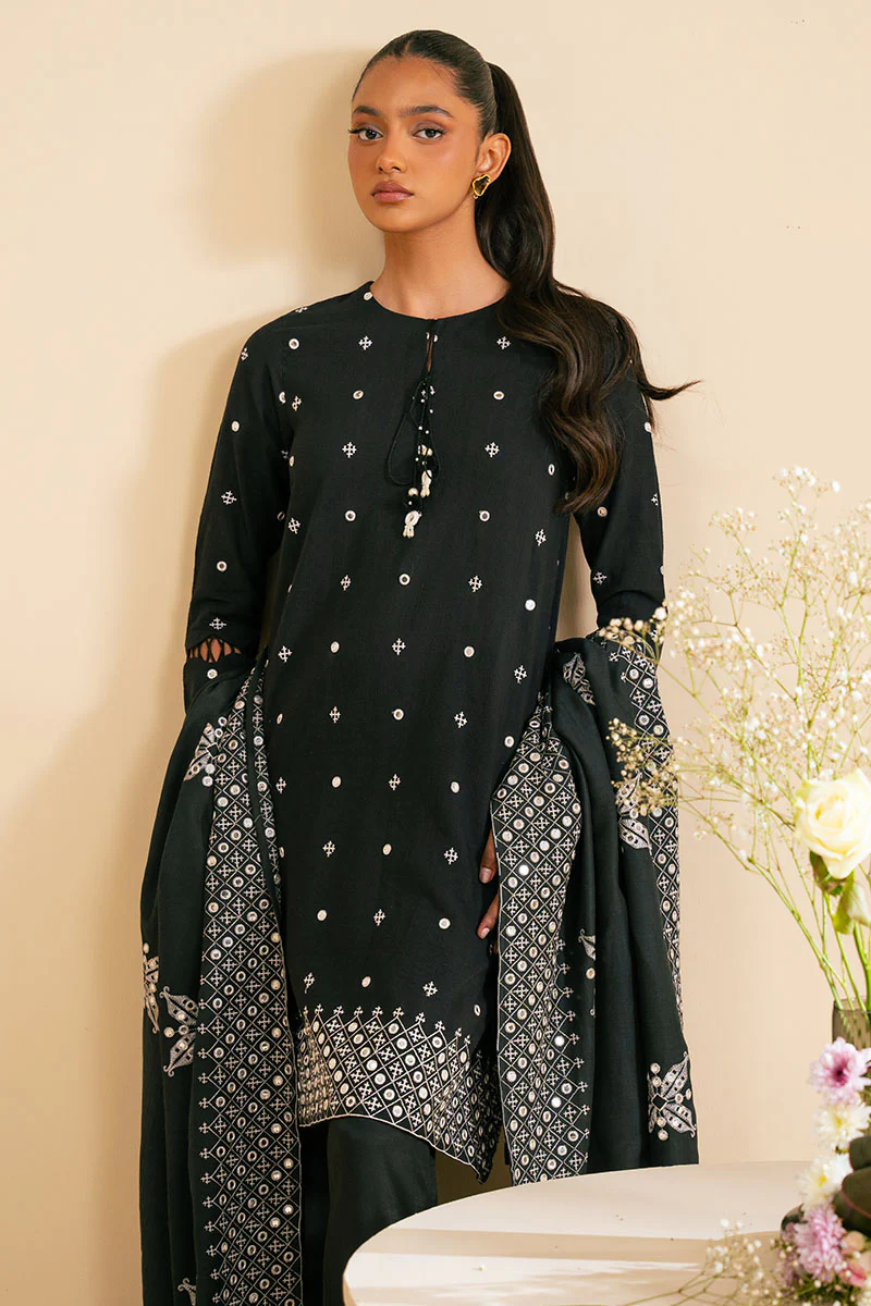 MONOCHROME HAZE-2 PC (SHIRT & DUPATTA) - Image 6