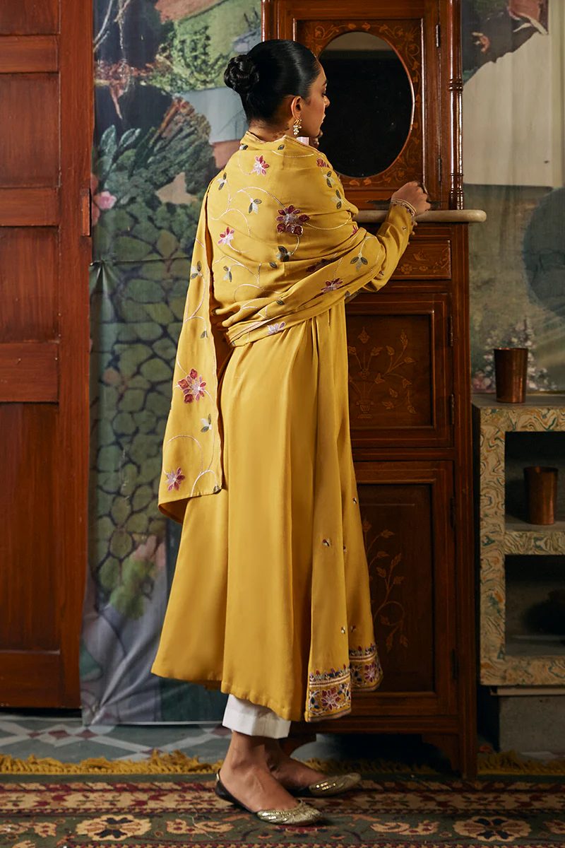 MUSTARD GLORY-2 PIECE MARINA EMBROIDERED SUIT - Image 5