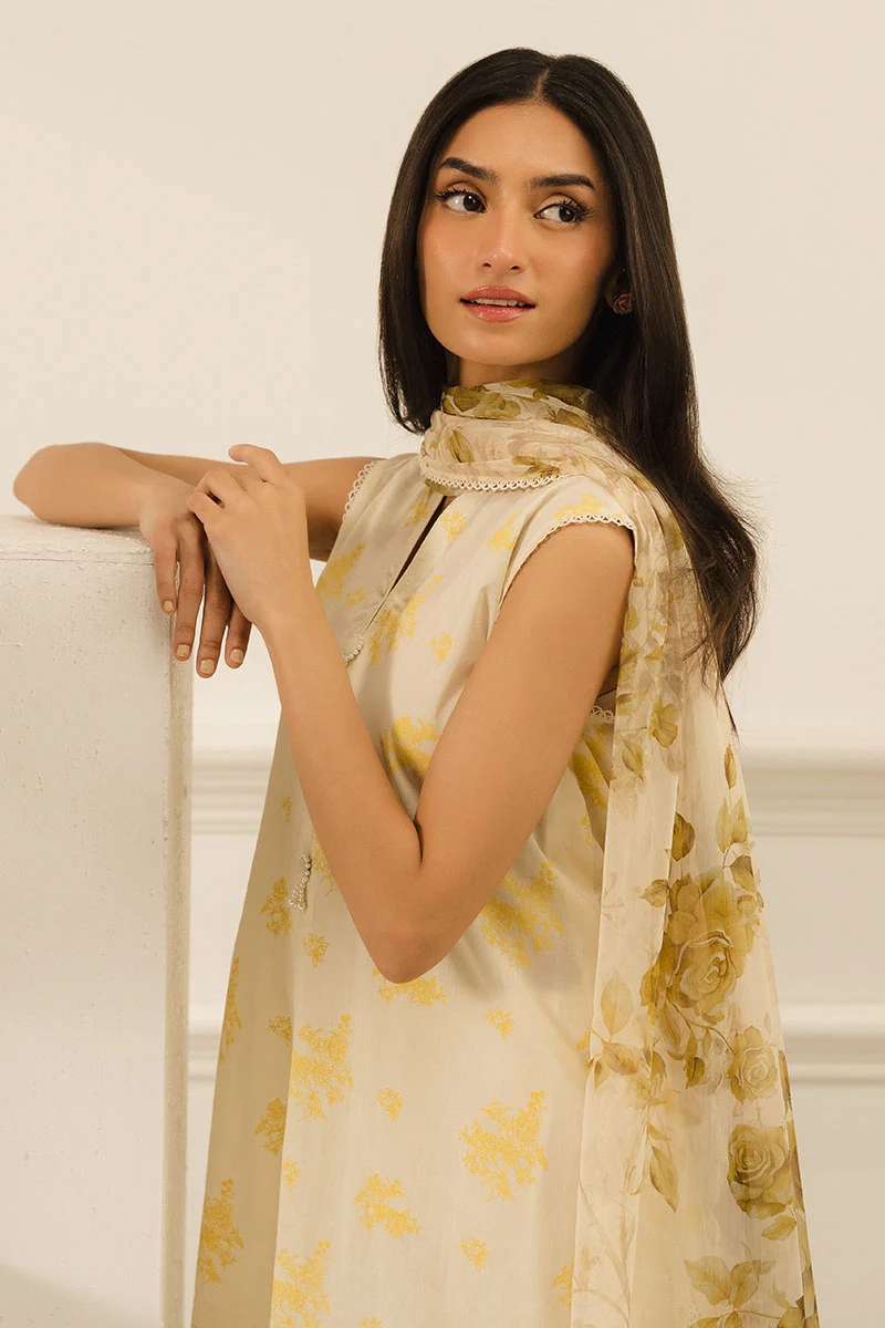 MUSTARD MELODY-3 PC PRINTED LAWN SUIT - Image 3