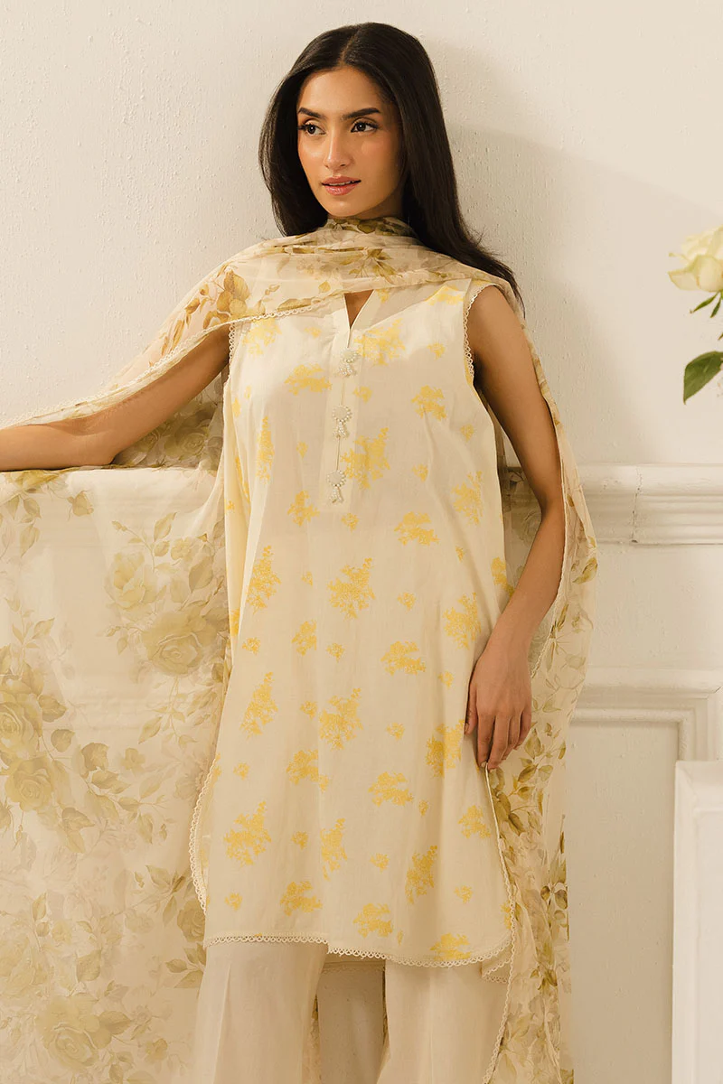 MUSTARD MELODY-3 PC PRINTED LAWN SUIT - Image 7