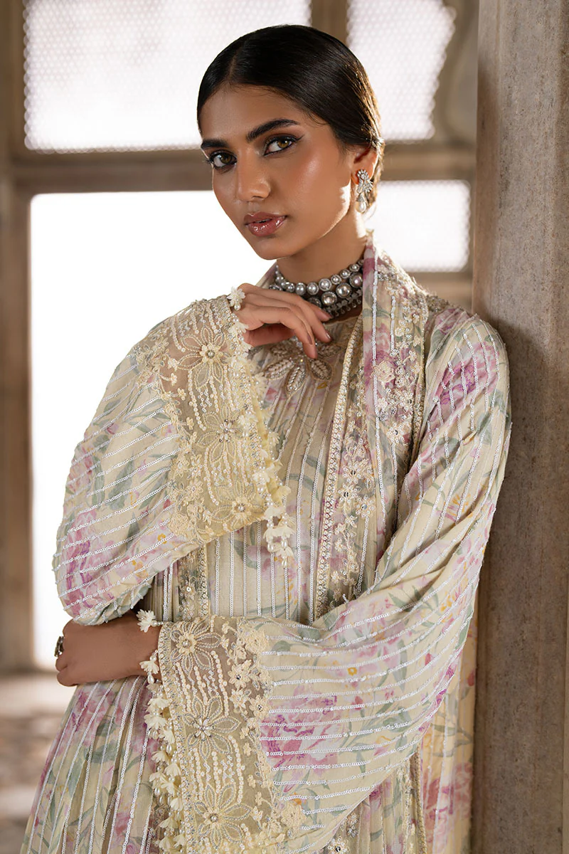 MUTED CELADON-3PC SILK EMBROIDERED PRET - Image 2