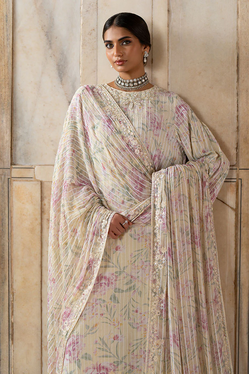 MUTED CELADON-3PC SILK EMBROIDERED PRET - Image 3