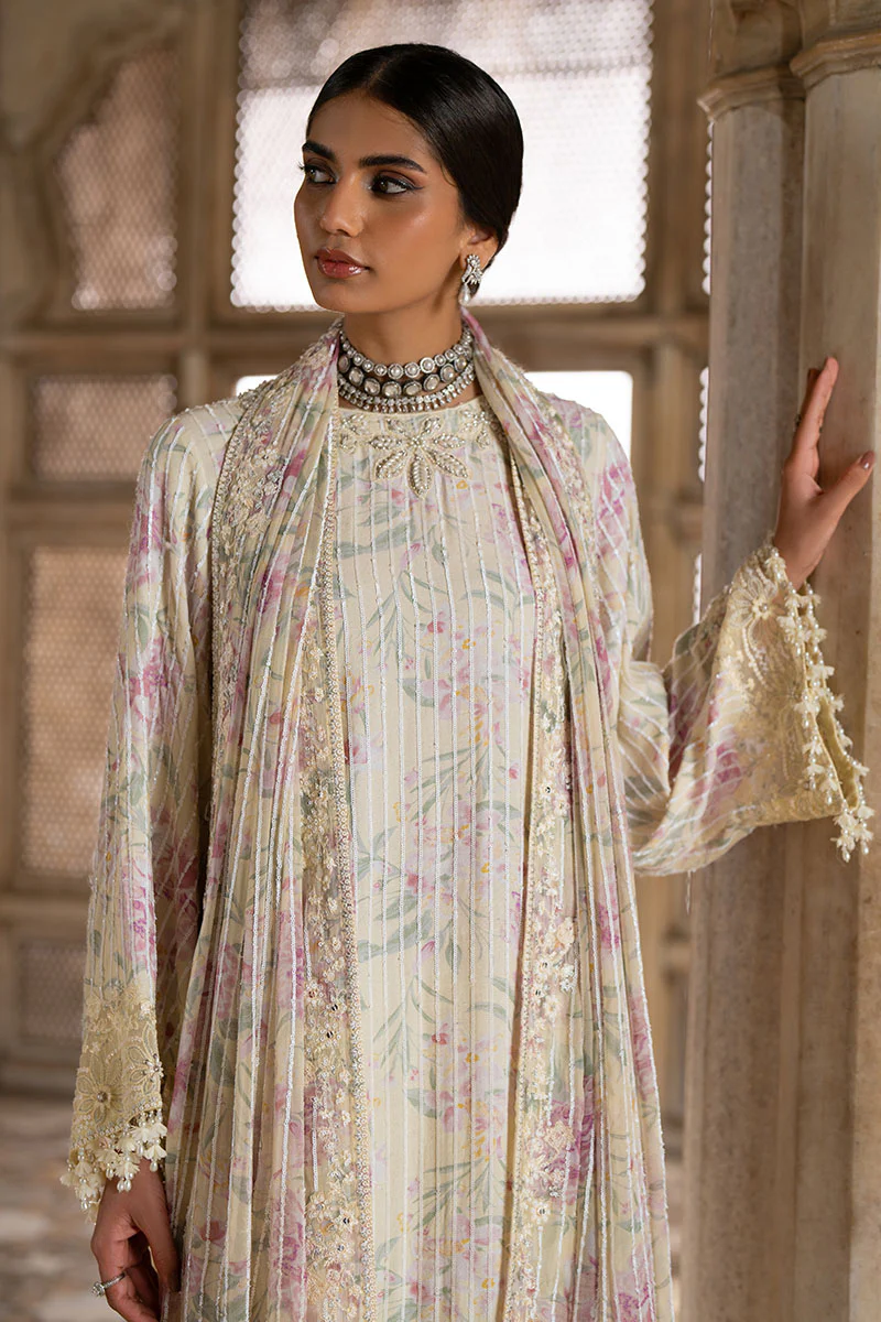 MUTED CELADON-3PC SILK EMBROIDERED PRET - Image 5