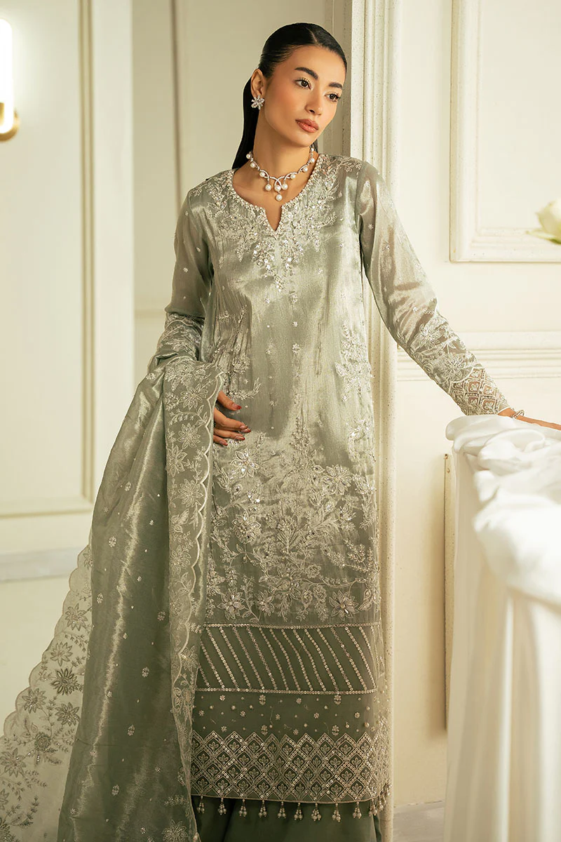 MUTED MIRAGE-3PC TISSUE EMBROIDERED PRET - Image 3