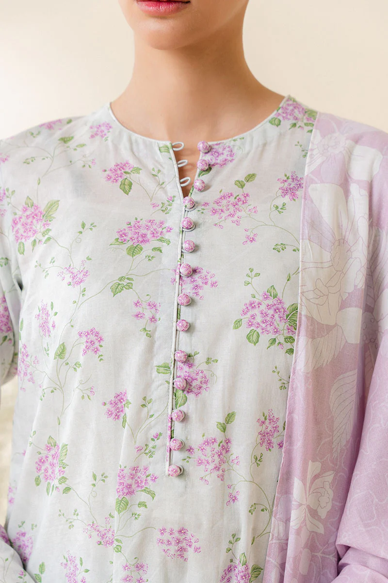 MYSTIC FLORA-3 PIECE PRINTED LAWN SUIT - Image 3