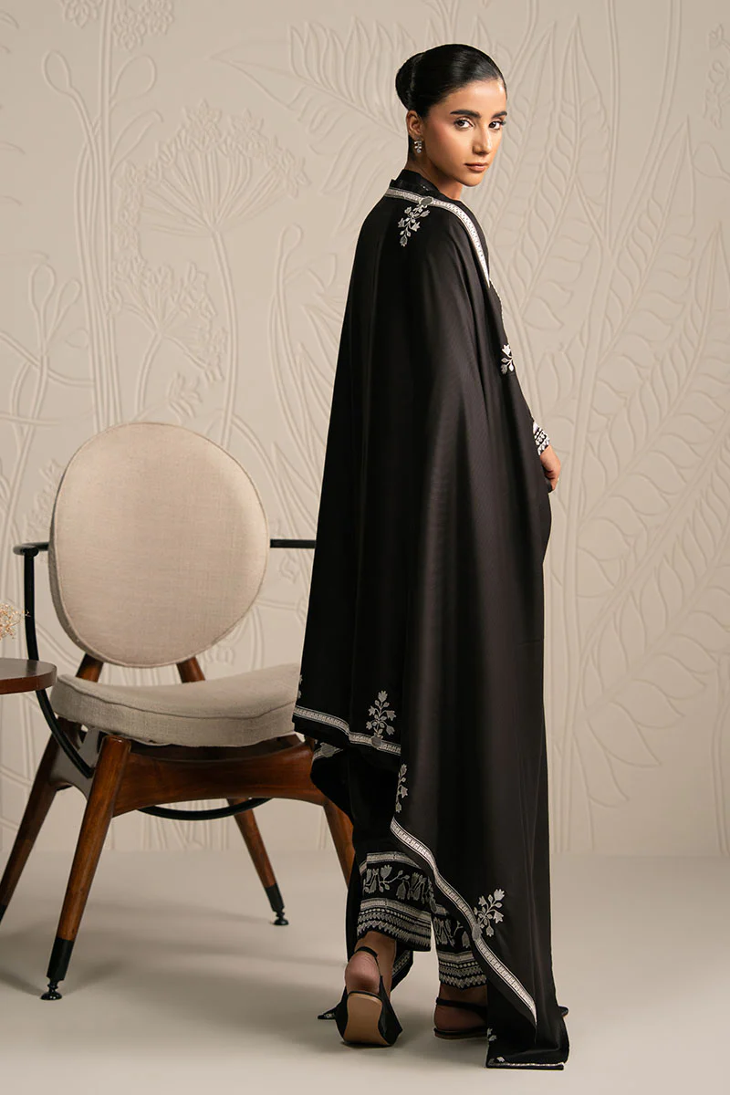 NOIR ECRU-3PC (SHIRT, TROUSER & DUPATTA) - Image 7