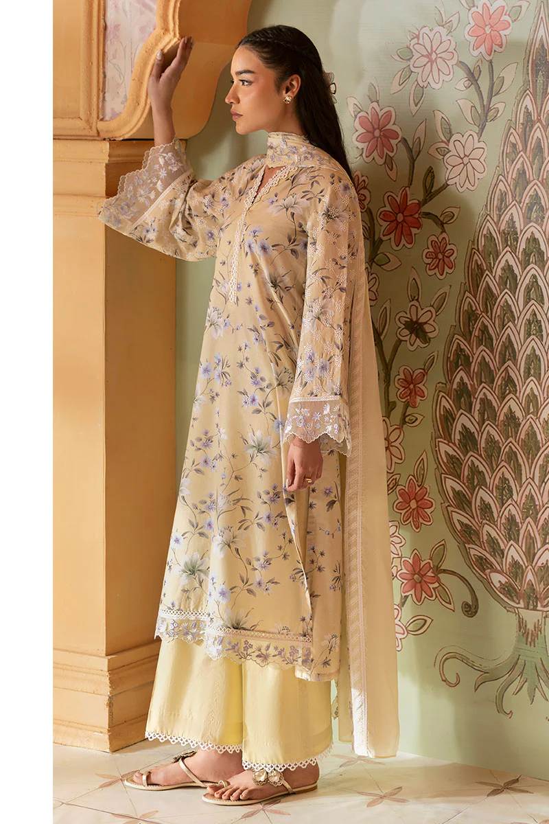 OLIVE MUSE-3PC PRINTED LAWN SUIT - Image 5