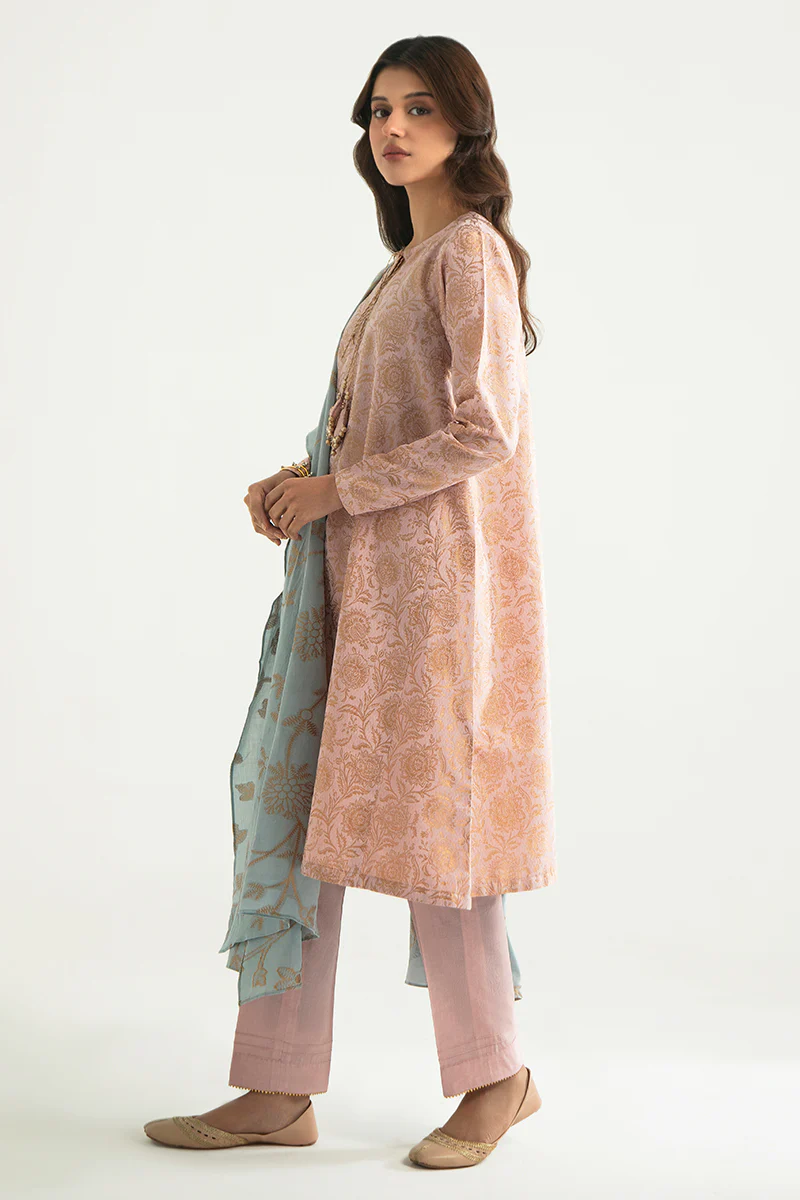 OPPULENT BLOOM-B-3PC COTTON JACQUARD SUIT - Image 2