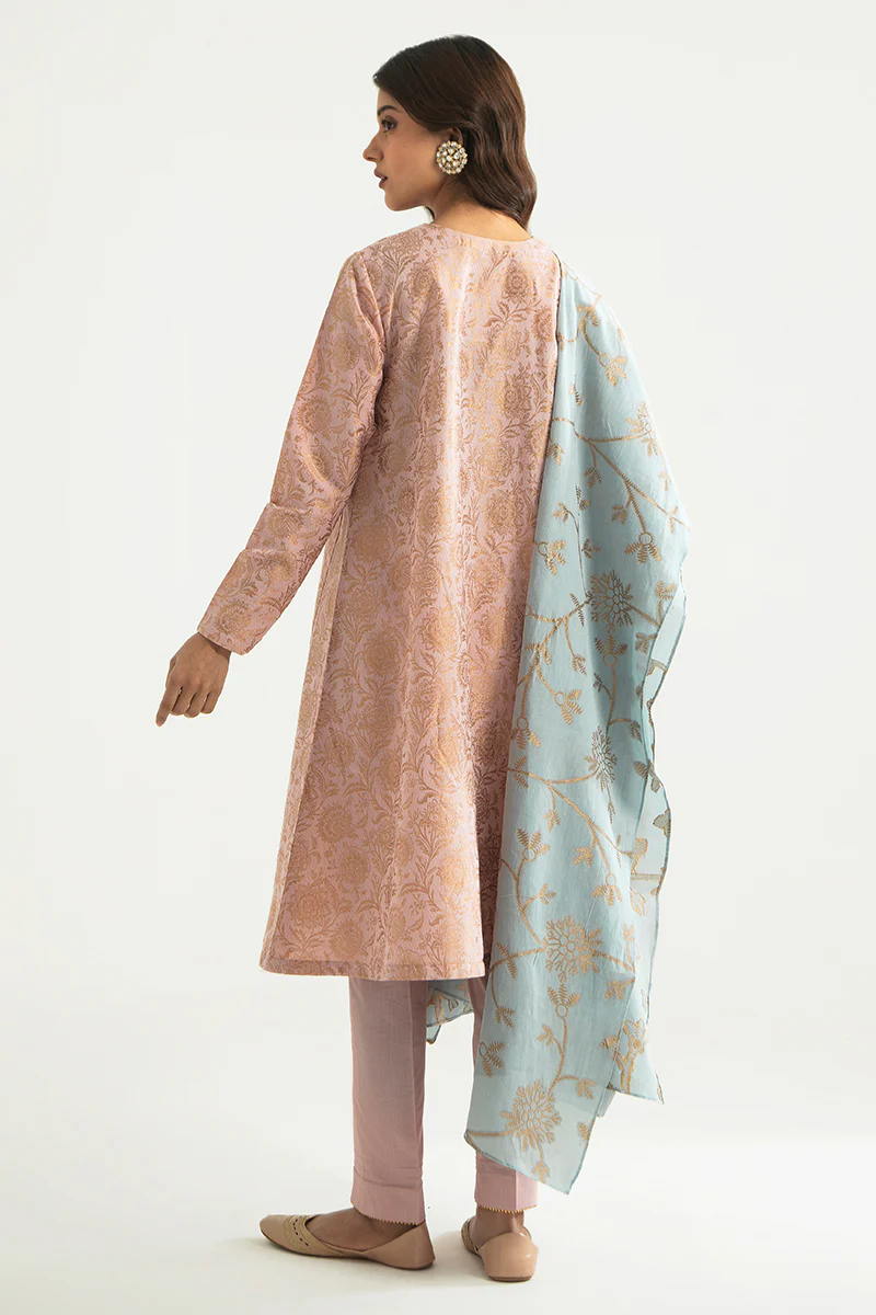 OPPULENT BLOOM-B-3PC COTTON JACQUARD SUIT - Image 3