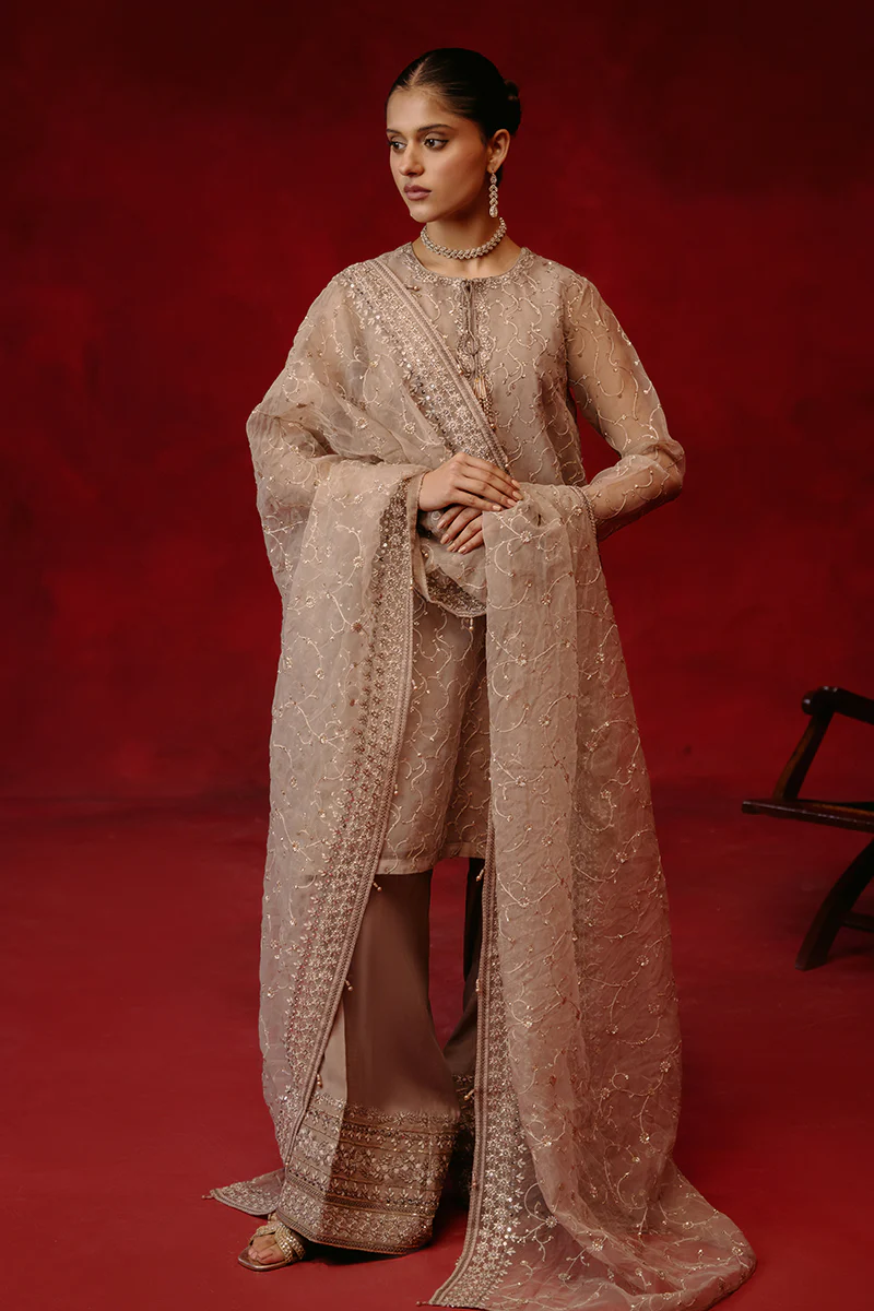 OPULENCE TINT-4 PIECE ORGANZA EMBROIDERED SUIT - Image 7
