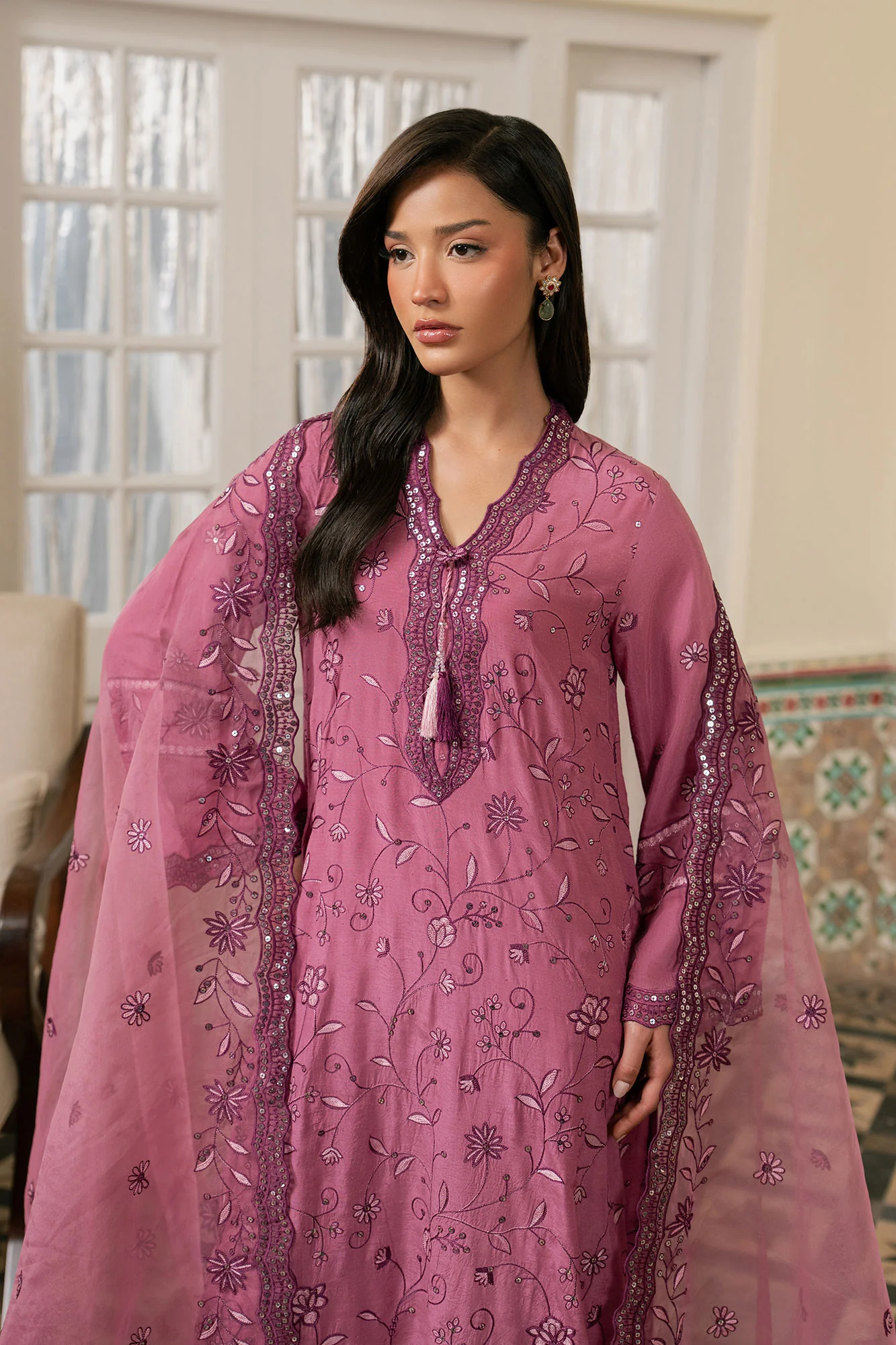 ORCHID AURA-3PC (SHIRT, TROUSER & DUPATTA) - Image 7