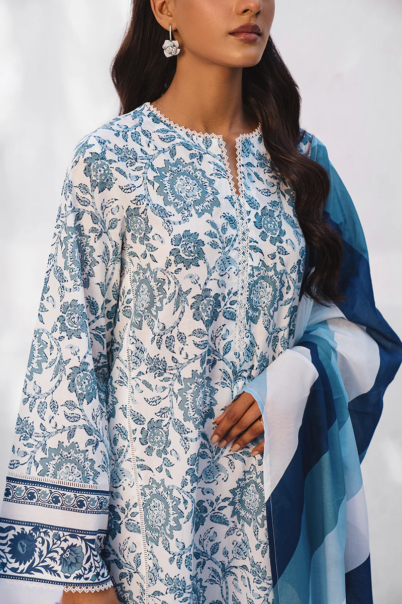ORCHID BLUE-3PC PRINTED LAWN SUIT - Image 3