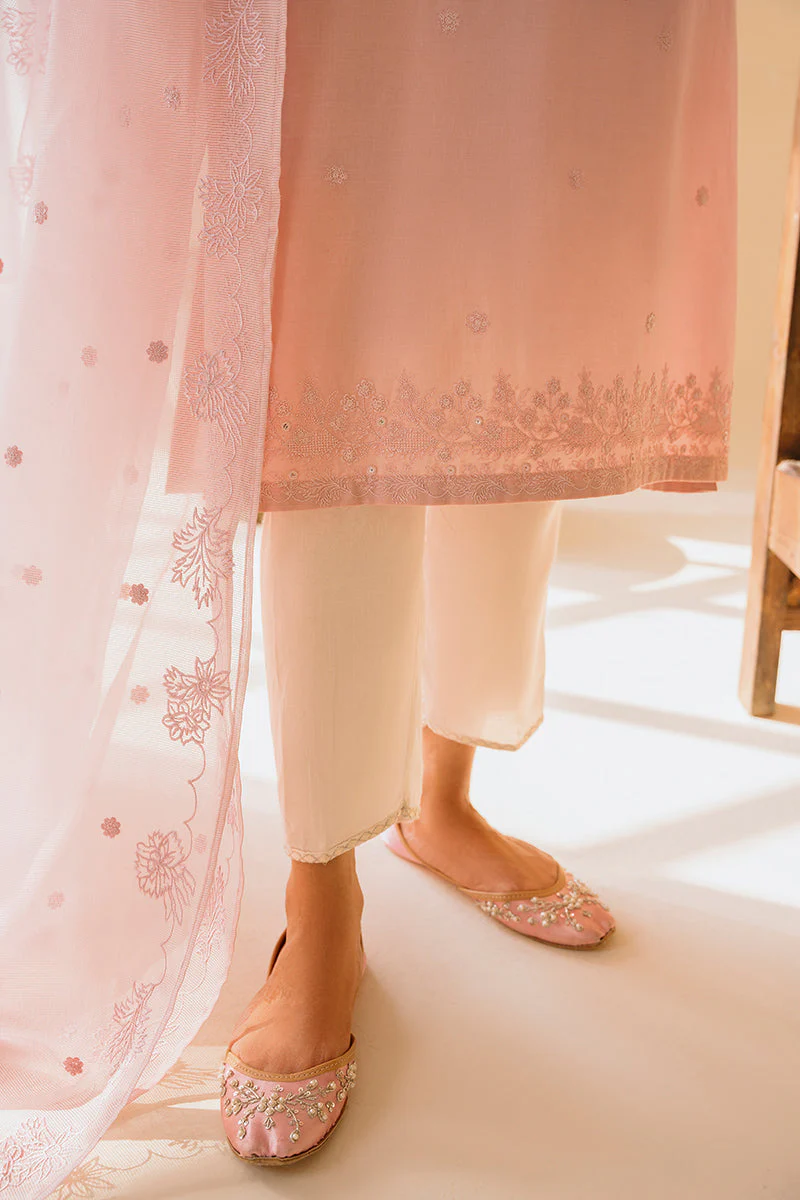 PALE BLUSH-2 PIECE CAMBRIC EMBROIDERED SUIT - Image 5