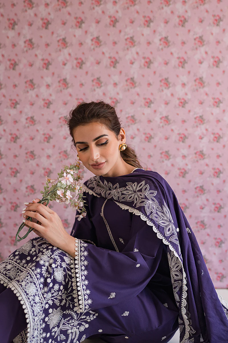 PARACHUTE PURPLE-3PC EMB LAWN SUIT - Image 4
