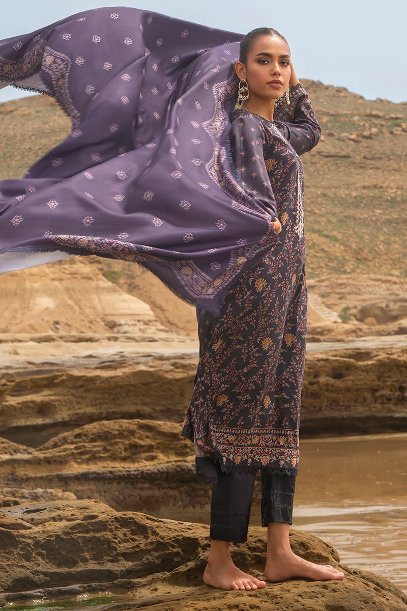PASHMINA BLEND-3PC SATIN PRINTED SUIT - Image 2