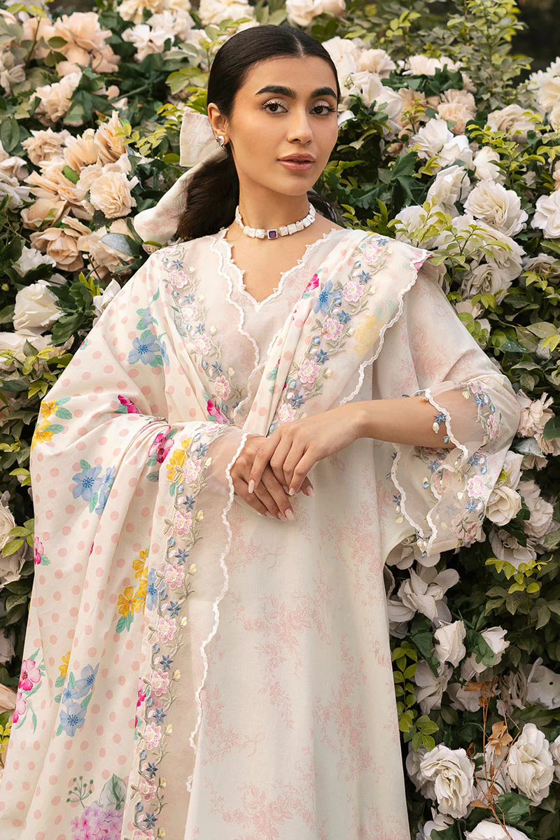 PASTEL BLOOM-3PC PRINTED LAWN SUIT - Image 3