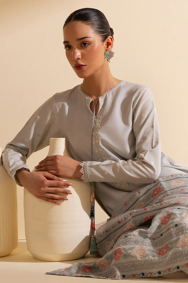 PEARL BLUE-2 PIECE (SHIRT & DUPATTA) - Image 4