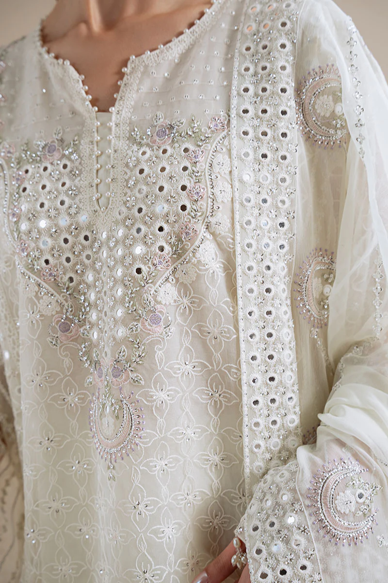 PEARL MIRAGE-4PC ORGANZA EMBROIDERED SUIT - Image 2
