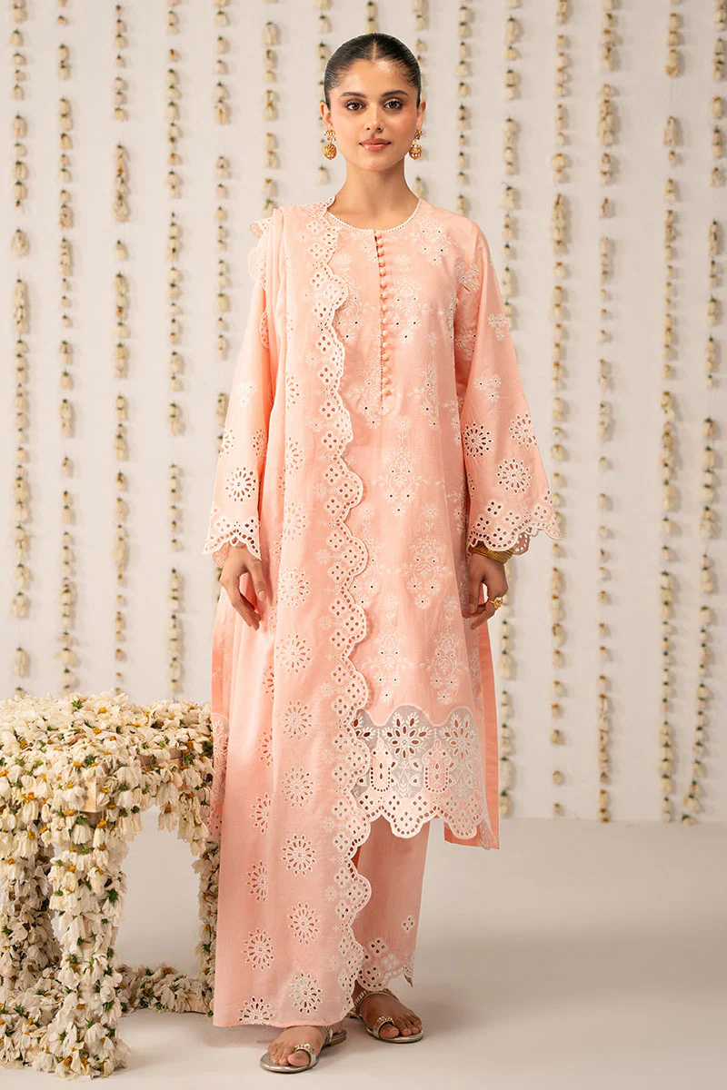 PLUSH PEACH-3PC (SHIRT,TROUSER & DUPATTA)