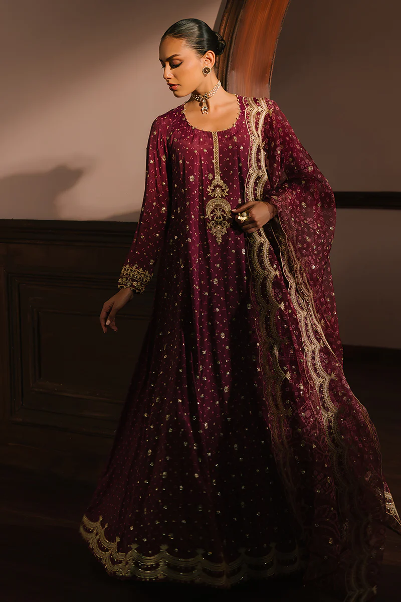 RADIANT ORCHID-3PC SILK EMBROIDERED SUIT - Image 3