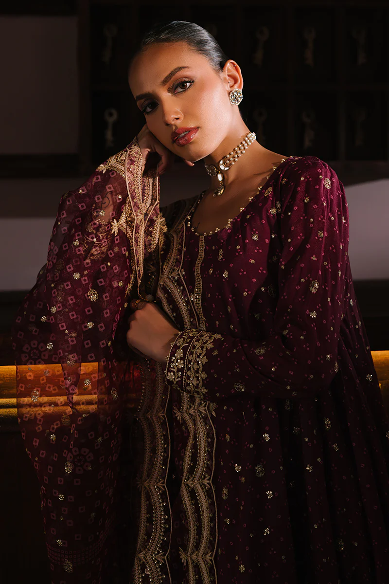 RADIANT ORCHID-3PC SILK EMBROIDERED SUIT - Image 4