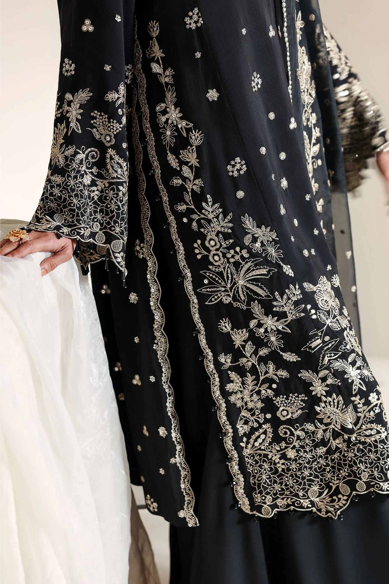 RAVEN GLAM-3PC SILK EMBROIDERED SUIT - Image 5