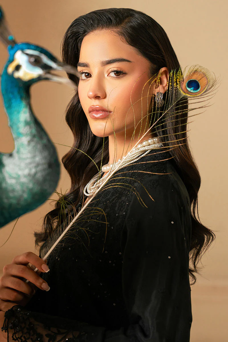 RAVEN HAZE-4 PIECE EMBROIDERED ORGANZA SUIT - Image 6